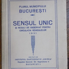 HARTA PLANUL MUNICIPIULUI BUCURESTI SENSUL UNIC 1931