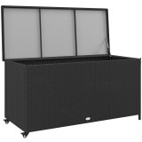Outsunny Cutie de Depozitare pentru Exterior cu Roți, Bară Pneumatică de Ridicare și M&acirc;ner Lateral, 121x57x67 cm, Negru | Aosom Romania