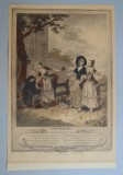 Sigmund Freudenberger &quot;La Promenade du matin&quot; gravura veche 1774