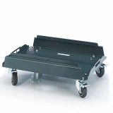 Carucior pentru cutii stivuibile, metalic, Modulo, cu 2 roti blocabile, demontabil, 445 x 338 x 130 mm
