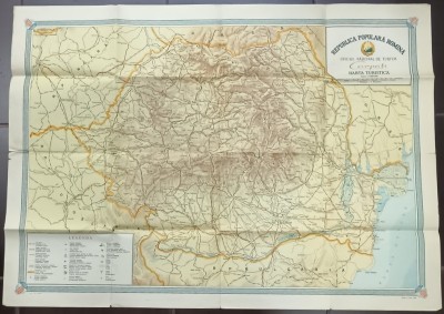 REPUBLICA POPULARA ROMANA , HARTA TURISTICA , O.N.T. CARPATI , 1958 foto