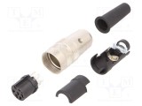 Conector M16 BINDER mufă 680 mamă PIN 7 neecranaţi argintat 5A IP40