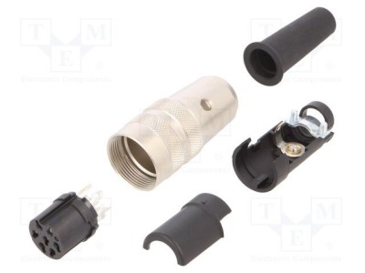 Conector M16 BINDER mufă 680 mamă PIN 7 neecranaţi argintat 5A IP40 foto