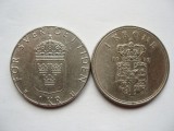 SUEDIA - 1 KRONE 1983 + DANEMARCA - 1 KRONE 1972 LM1.09