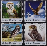 BC103, Guinea-Bissau 2003, serie fauna, pasari, bufnite