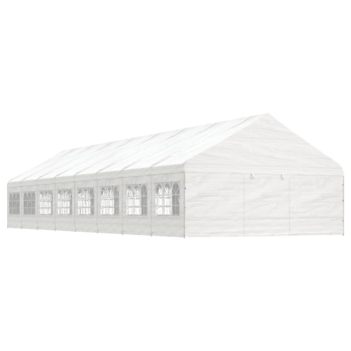 Gossi foisor cu acoperis, alb, 17,84x5,88x3,75 m, polietilena