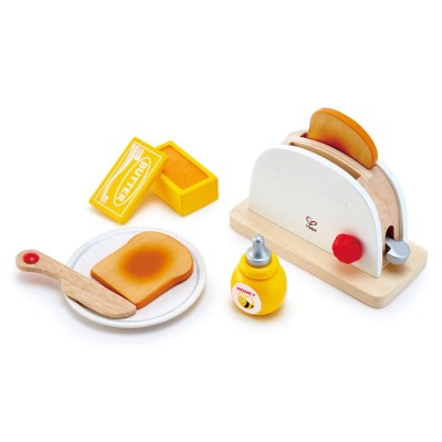 Set de joaca din lemn - Toaster si accesorii mic dejun foto