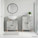 Cumpara ieftin Set de dulapuri pentru baie, 2 piese ALKMAAR Gri Beton