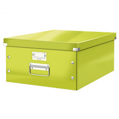 Cutie Depozitare Mare din Carton Solid Laminat Leitz Click and Store, 369x200x482, Verde, Cutie Carton Colorata, Cutie Depozitare Verde, Cutie Mare pe