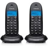 Set Duo Telefon fix fara fir Motorola DECT C1002, Negru