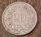 C50 - Moneda foarte veche - Elvetia - 20 rappen - 1951