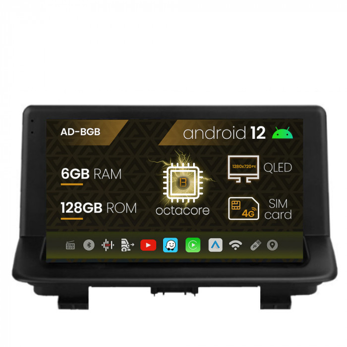 Navigatie Audi Q3 (2011-2018), Android 12, B-Octacore 6GB RAM + 128GB ROM, 9 Inch - AD-BGB9006+AD-BGRKIT427