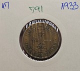 791 Hong Kong 1 Cent - George V (small type) 1933, KM#17