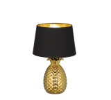 Veioza/Lampa de masa PINEAPPLE, negru/auriu , dulie E14 -TRIO