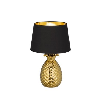 Veioza/Lampa de masa PINEAPPLE, negru/auriu , dulie E14 -TRIO foto