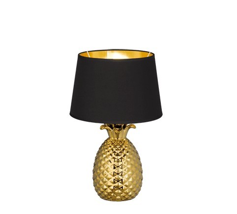 Veioza/Lampa de masa PINEAPPLE, negru/auriu , dulie E14 -TRIO