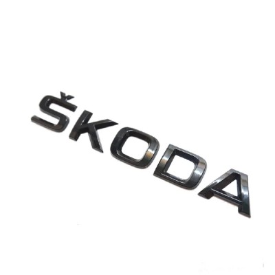 Emblema SKODA pentru spate portbagaj, negru foto