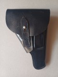 NI77 Toc german din piele neagră pentru pistol Walther