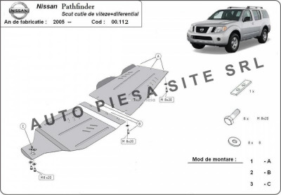 Scut metalic cutie + diferential Nissan Pathfinder fabricat incepand cu 2005 APS-00,112 foto