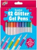 Set 12 Pixuri Gel cu Sclipici Galt, Culori Vii, 6+ Ani, Papetarie Scoala, Desen Creativ