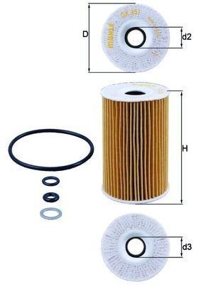 MAHLE OX 351D Filtru ulei foto