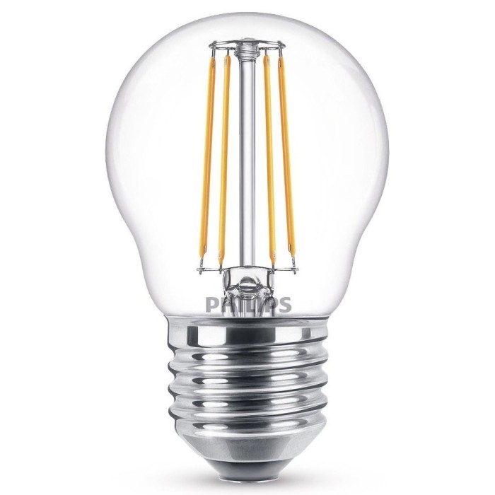 Bec LED filament Philips mini P45 E27 4.3W 470lm lumina calda 2700 K
