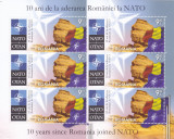 2014 LP 2019b 10 ANI DE LA ADRERAREA ROMANIEI LA NATO MINICOLA,MNH, Organizatii internationale, Nestampilat