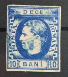 Timbre 1869 Carol I cu favori i, 10 bani