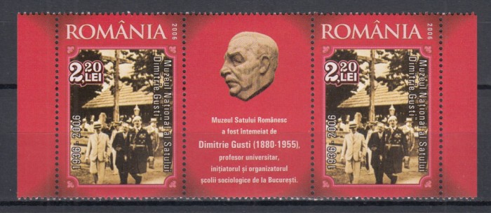 ROMANIA 2006 LP 1721 MUZEUL NATIONAL AL SATULUI GUSTI SERIE+SERIE CU VINIETA MNH