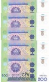 Bancnota Uzbekistan 200 Sum 1997 - P80 UNC ( pret pt. 5 bancnote consecutive )