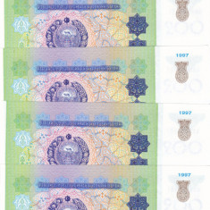 Bancnota Uzbekistan 200 Sum 1997 - P80 UNC ( pret pt. 5 bancnote consecutive )