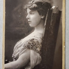 STUDIO FOTO REMBRANDT , VARSOVIA , TANARA , PROFIL , FOTOGRAFIE TIP CABINET , 1910