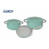 Set de Gatit 5 Piese Heinner Creta, Aluminiu Presat, Tigaie, Cratita, Semioala, Verde