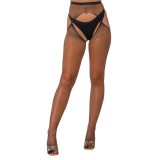 Colanti Plasa Crotchless, Lace by LJ - Negru, S-L