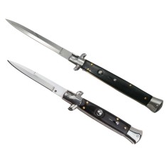 Set 2 briceaguri automate vanatoare DEPOX&reg;, Italian Blade, Stiletto, otel inoxidabil, negru