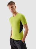 Tricou slim de antrenament din material reciclat pentru bărbați - verde iarbă, 4F Sportswear