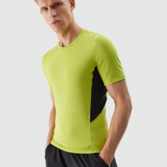 Tricou slim de antrenament din material reciclat pentru bărbați - verde iarbă