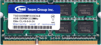 Memorii Laptop TeamGroup 4GB DDR3 PC3-10600S 1333Mhz CL9 foto