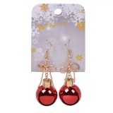 Cercei Fara Brand Globuri Suspendate, Culoare Roșu/Auriu, 1 Pereche