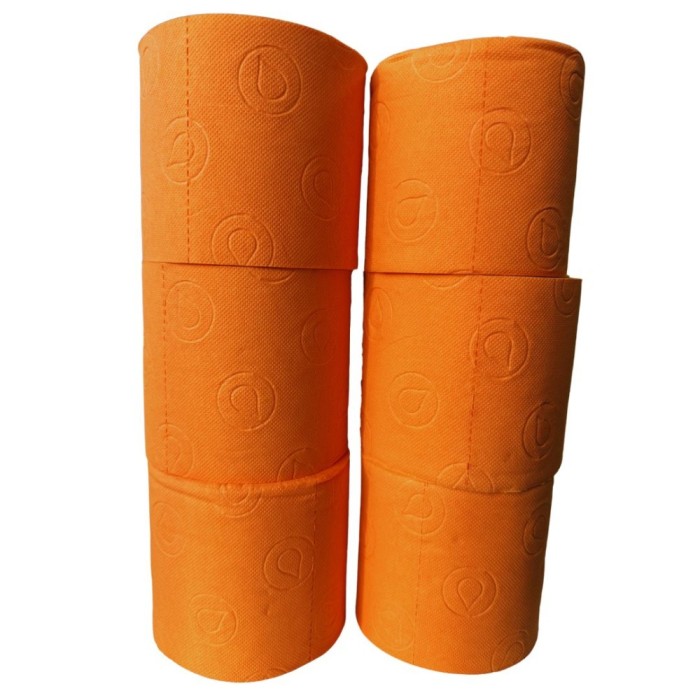 Hartie igienica portocalie, 3 straturi, 6 role