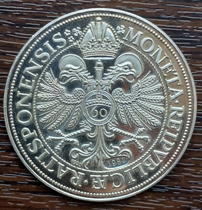 (A183) MONEDA DIN ARGINT - REPRODUCERE GULDENTALER (60 KREUZER) 1619 REGENSBURG
