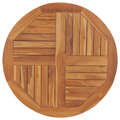 Blat de masă rotund, 80 cm, lemn masiv de tec, 2,5 cm foto
