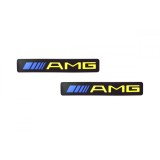 Set 2 x Ornament prag auto cu iluminare LED, Mercedes Benz AMG