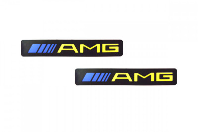 Set 2 x Ornament prag auto cu iluminare LED, Mercedes Benz AMG foto