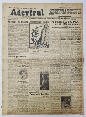 ADEVERUL , ZIAR , NR. 13585 , 1928 foto