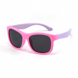 Ochelari de soare pentru copii cu protectie uv si snur, pink / purple
