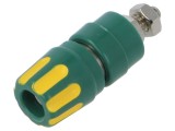 Conector banană 4mm HIRSCHMANN T&amp;M 35A 30VAC 60VDC galben-verde M4