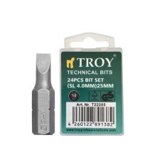 Set de biti drepti Troy 22205, SL4, 25 mm, 24 bucati