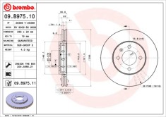 BREMBO 09.B975.11 PRIME LINE - UV Coated Disc frana