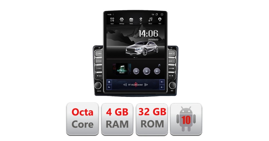 2GB+32GB Autoradio CarPlay Per Fiat 500L 2012-2017 Android 12 GPS DSP